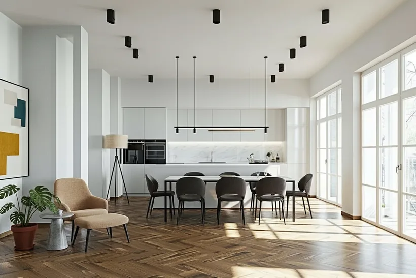 Kitchen after AI redesign in minimalist style