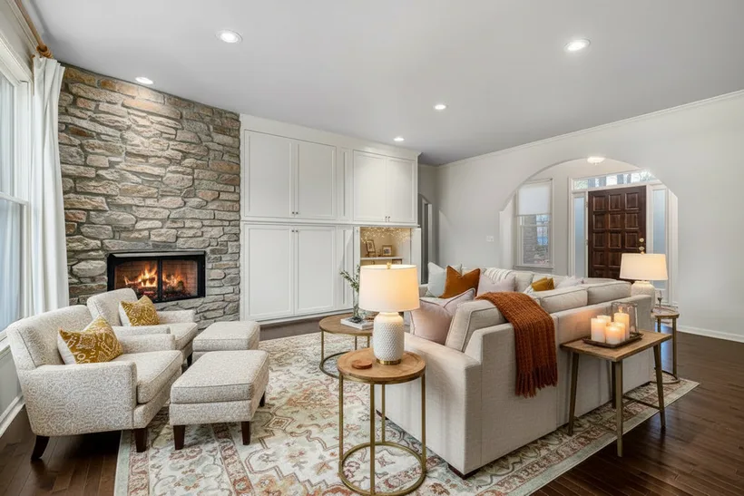 Living room after AI redesign in modern style